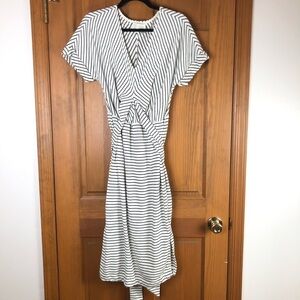 Anthropologie Short Sleeve Terry Stripe Midi Dress